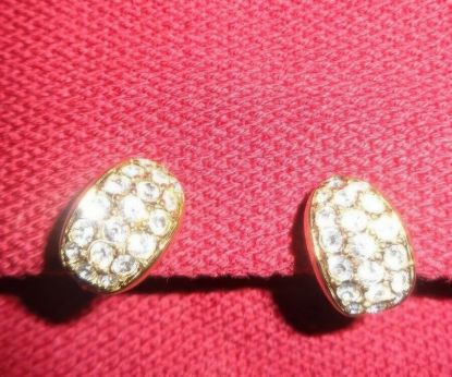 Picture of Swarovski Goldtone Gemstone Clip On Earrings Preowned