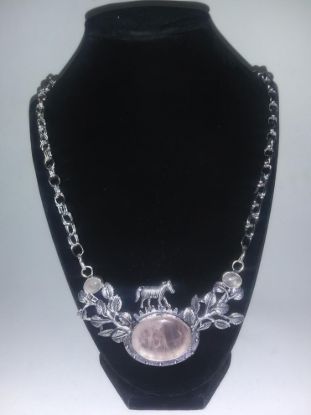 Picture of Vintage Art Deco Rose Quartz Necklace Beverly Hills