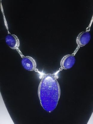 Picture of Vintage Art Deco Lapis Lazuli Necklace Egyptian Revival