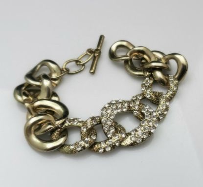 Picture of Vintage Gold Tone Crystal Rhinestone Link Bracelet